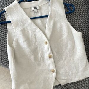COS Ivory Sleeveless Buttoned Vest